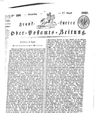 Frankfurter Ober-Post-Amts-Zeitung Donnerstag 17. August 1837
