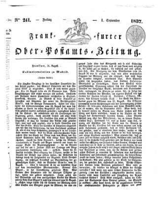 Frankfurter Ober-Post-Amts-Zeitung Freitag 1. September 1837