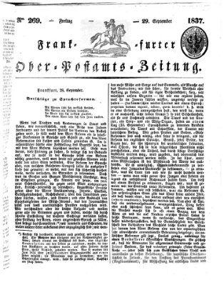 Frankfurter Ober-Post-Amts-Zeitung Freitag 29. September 1837