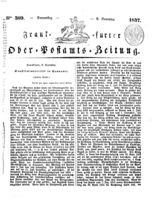 Frankfurter Ober-Post-Amts-Zeitung Donnerstag 9. November 1837
