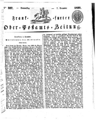 Frankfurter Ober-Post-Amts-Zeitung Donnerstag 7. Dezember 1837