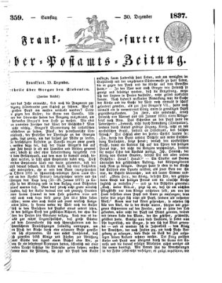 Frankfurter Ober-Post-Amts-Zeitung Samstag 30. Dezember 1837