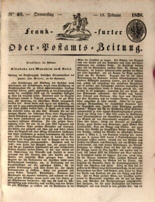 Frankfurter Ober-Post-Amts-Zeitung Donnerstag 15. Februar 1838