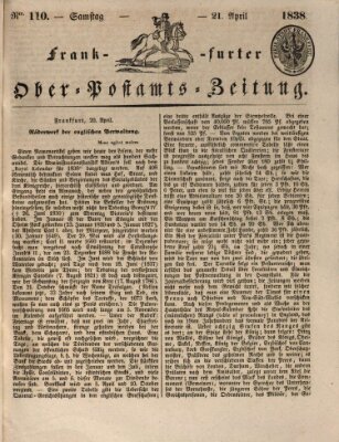 Frankfurter Ober-Post-Amts-Zeitung Samstag 21. April 1838