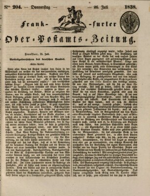 Frankfurter Ober-Post-Amts-Zeitung Donnerstag 26. Juli 1838