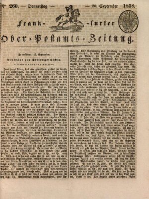 Frankfurter Ober-Post-Amts-Zeitung Donnerstag 20. September 1838