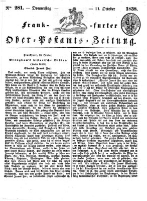 Frankfurter Ober-Post-Amts-Zeitung Donnerstag 11. Oktober 1838