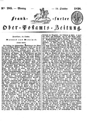 Frankfurter Ober-Post-Amts-Zeitung Montag 15. Oktober 1838