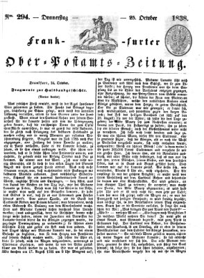 Frankfurter Ober-Post-Amts-Zeitung Donnerstag 25. Oktober 1838