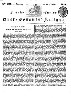 Frankfurter Ober-Post-Amts-Zeitung Sonntag 28. Oktober 1838