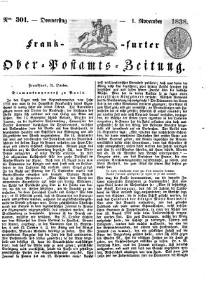 Frankfurter Ober-Post-Amts-Zeitung Donnerstag 1. November 1838