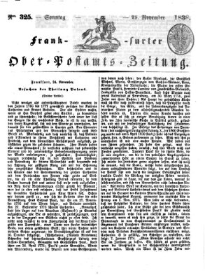 Frankfurter Ober-Post-Amts-Zeitung Sonntag 25. November 1838