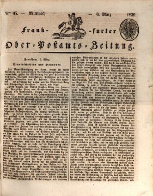 Frankfurter Ober-Post-Amts-Zeitung Mittwoch 6. März 1839