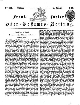 Frankfurter Ober-Post-Amts-Zeitung Freitag 2. August 1839