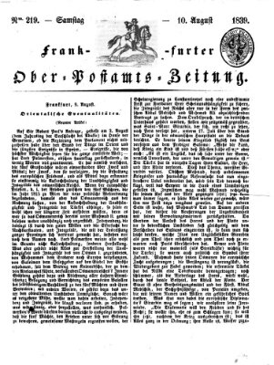 Frankfurter Ober-Post-Amts-Zeitung Samstag 10. August 1839