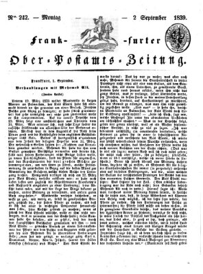 Frankfurter Ober-Post-Amts-Zeitung Montag 2. September 1839