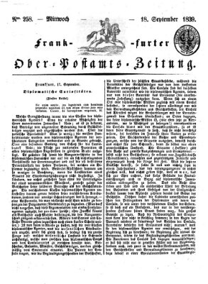 Frankfurter Ober-Post-Amts-Zeitung Mittwoch 18. September 1839