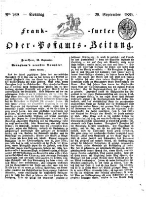 Frankfurter Ober-Post-Amts-Zeitung Sonntag 29. September 1839