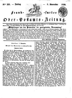 Frankfurter Ober-Post-Amts-Zeitung Freitag 8. November 1839