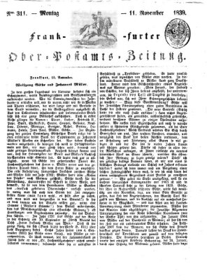 Frankfurter Ober-Post-Amts-Zeitung Montag 11. November 1839