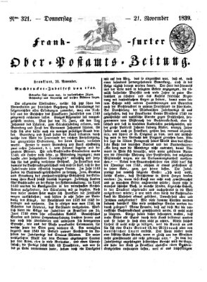 Frankfurter Ober-Post-Amts-Zeitung Donnerstag 21. November 1839