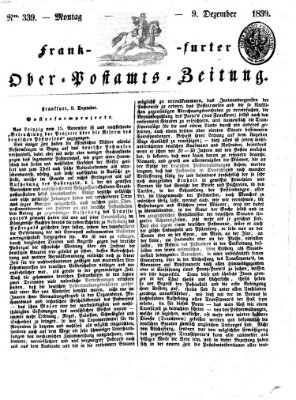 Frankfurter Ober-Post-Amts-Zeitung Montag 9. Dezember 1839