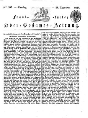 Frankfurter Ober-Post-Amts-Zeitung Samstag 28. Dezember 1839