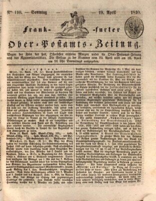 Frankfurter Ober-Post-Amts-Zeitung Sonntag 19. April 1840