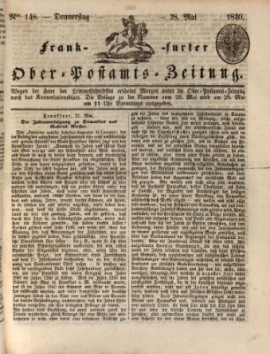 Frankfurter Ober-Post-Amts-Zeitung Donnerstag 28. Mai 1840