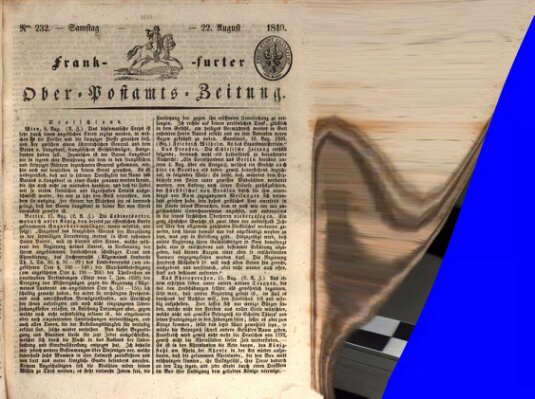 Frankfurter Ober-Post-Amts-Zeitung Samstag 22. August 1840