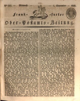 Frankfurter Ober-Post-Amts-Zeitung Mittwoch 1. September 1841