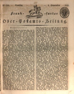Frankfurter Ober-Post-Amts-Zeitung Samstag 4. September 1841