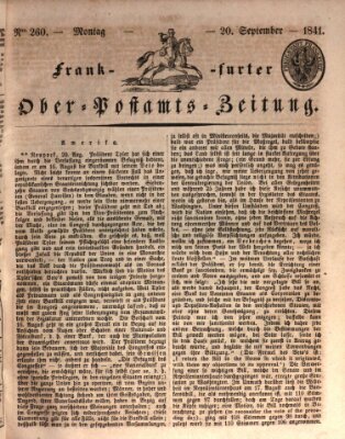 Frankfurter Ober-Post-Amts-Zeitung Montag 20. September 1841