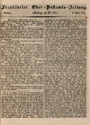 Frankfurter Ober-Post-Amts-Zeitung Sonntag 27. März 1842