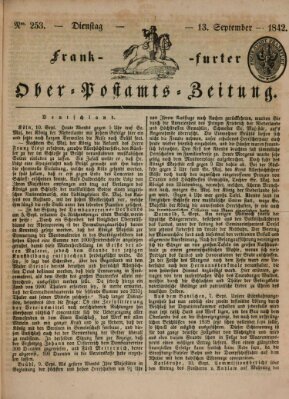 Frankfurter Ober-Post-Amts-Zeitung Dienstag 13. September 1842