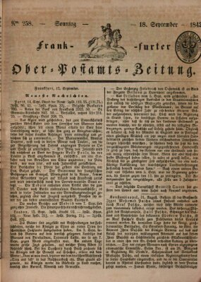 Frankfurter Ober-Post-Amts-Zeitung Sonntag 18. September 1842
