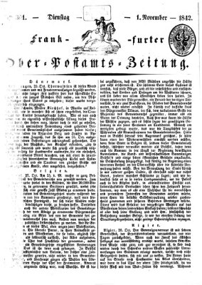 Frankfurter Ober-Post-Amts-Zeitung Dienstag 1. November 1842
