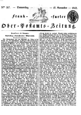 Frankfurter Ober-Post-Amts-Zeitung Donnerstag 17. November 1842