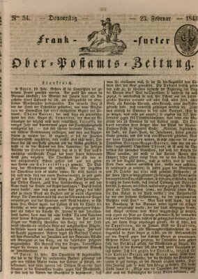 Frankfurter Ober-Post-Amts-Zeitung Donnerstag 23. Februar 1843