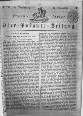 Frankfurter Ober-Post-Amts-Zeitung Donnerstag 14. September 1843