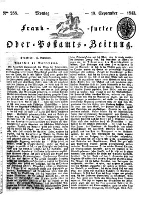 Frankfurter Ober-Post-Amts-Zeitung Montag 18. September 1843