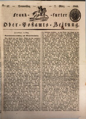 Frankfurter Ober-Post-Amts-Zeitung Donnerstag 7. März 1844