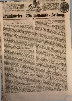 Frankfurter Ober-Post-Amts-Zeitung Sonntag 2. Februar 1845