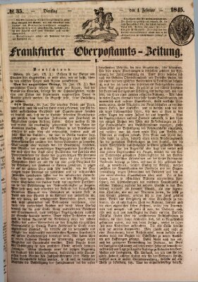 Frankfurter Ober-Post-Amts-Zeitung Dienstag 4. Februar 1845