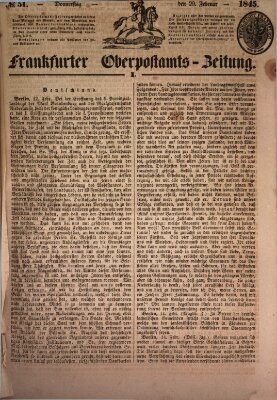 Frankfurter Ober-Post-Amts-Zeitung Donnerstag 20. Februar 1845