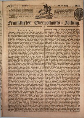Frankfurter Ober-Post-Amts-Zeitung Mittwoch 12. März 1845
