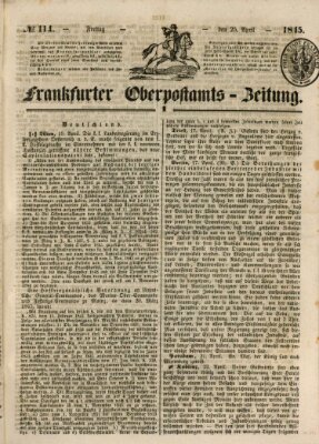 Frankfurter Ober-Post-Amts-Zeitung Freitag 25. April 1845