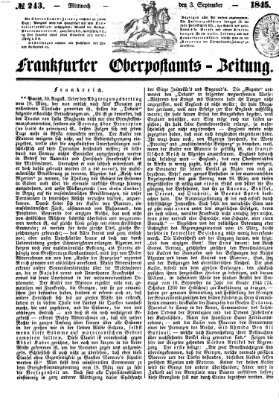 Frankfurter Ober-Post-Amts-Zeitung Mittwoch 3. September 1845