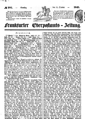 Frankfurter Ober-Post-Amts-Zeitung Samstag 11. Oktober 1845