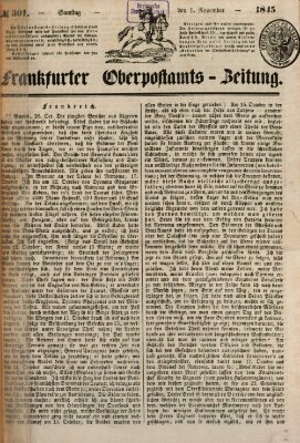 Frankfurter Ober-Post-Amts-Zeitung Samstag 1. November 1845